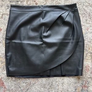 Express Faux Leather Faux Wrap Skirt (8)